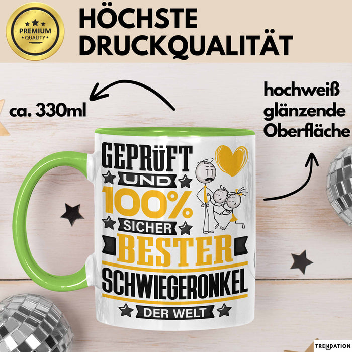 Schwiegeronkel Geschenk Lustiger Spruch für Schwiegeronkel Geschenkidee Bester Schwiegeronkel Der Welt Grün Trendation