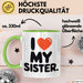 Big Sister Ältere Geschwister Schwestern Tasse Becher Geschenk Lustige Geschenkidee Spruch Ich Liebe Meine Schwester Grün Trendation