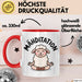 Schaf Tier Bauer Tasse Becher Geschenk Lustige Geschenkidee Spruch Mahditation Rot Trendation