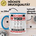 Yogi Tasse Geschenk für Yogi Geburtstag Lustiger Spruch Kaffee-Becher Was Ist Deine Superkraft Blau Trendation