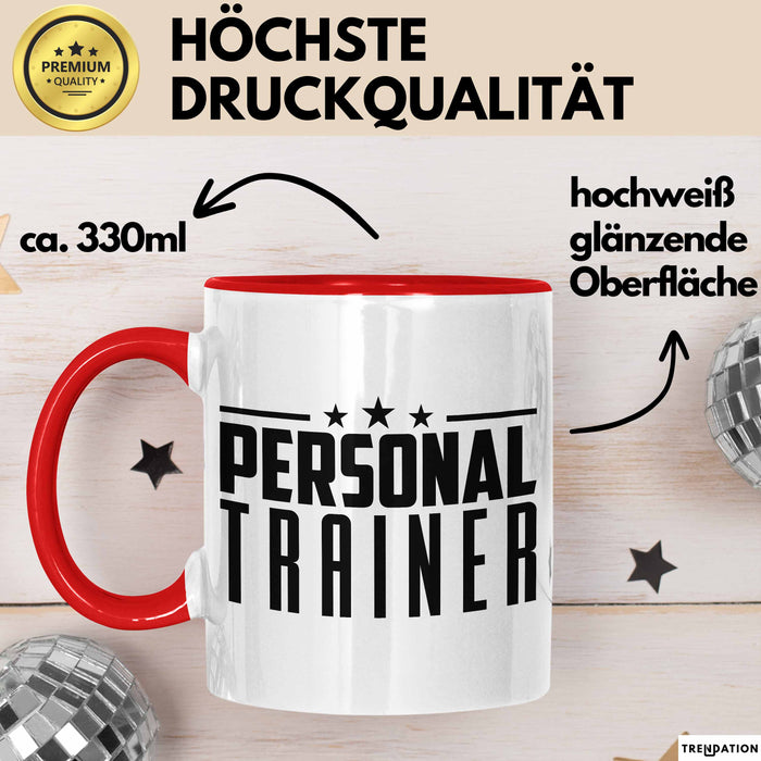 Personal-Trainer Tasse Geschenk Bester Personaltrainer Geschenkidee Spruch Rot Trendation