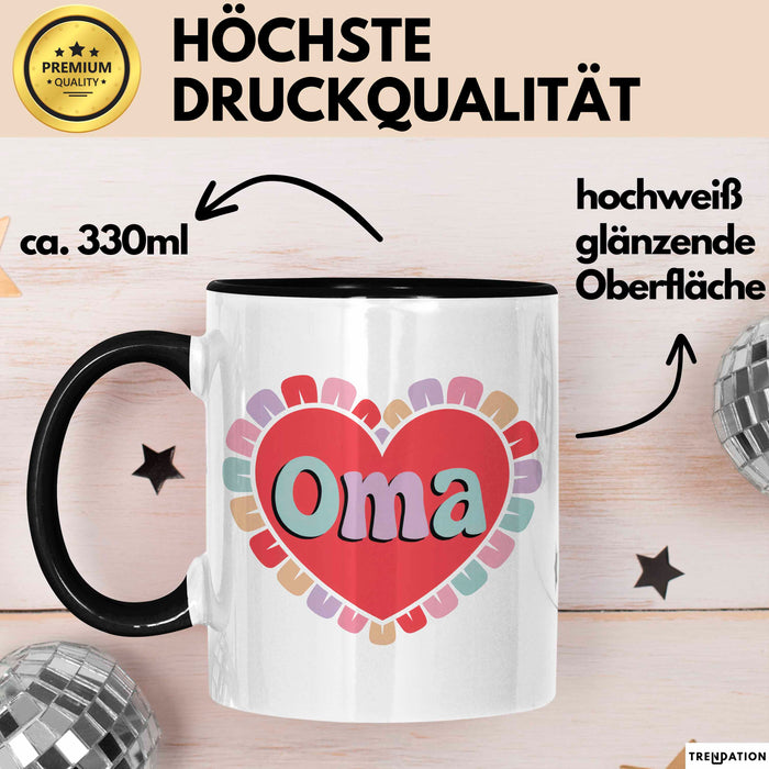 Oma Tasse Geschenkidee Oma Herz Liebende Familie Nana Trendation