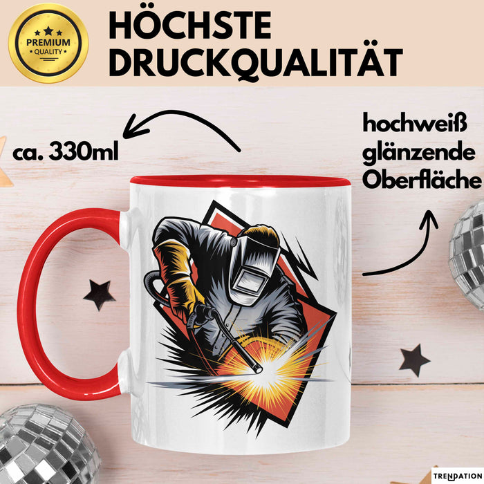 Schweißer Tasse Geschenkidee Schweißprofi Lustiger Spruch Geschenkidee Lustig Rot Trendation