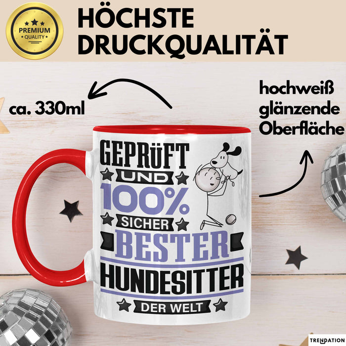 Hundesitter Geschenk Lustiger Spruch für Hundesitter Geschenkidee Bester Hundesitter Der Welt Rot Trendation