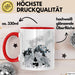 Wolf Tasse Geschenk Heulender Wolf Vögel Mond Silhouetten Geschenkidee Rot Trendation