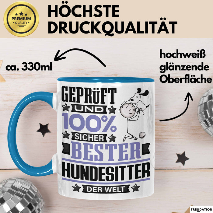 Hundesitter Geschenk Lustiger Spruch für Hundesitter Geschenkidee Bester Hundesitter Der Welt Blau Trendation