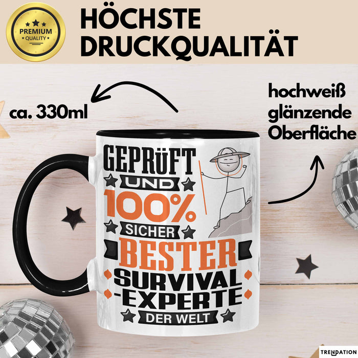 Survival-Experte Geschenk Lustiger Spruch für Survival-Experte Geschenkidee Bester Survival-Experte Der Welt Schwarz Trendation