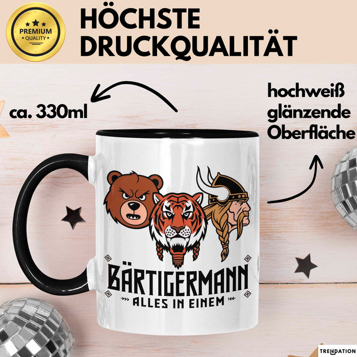 Bärtige Männer Tasse Geschenk Lustige Geschenkidee Spruch Bärtigermann Alles In Einem Schwarz Trendation