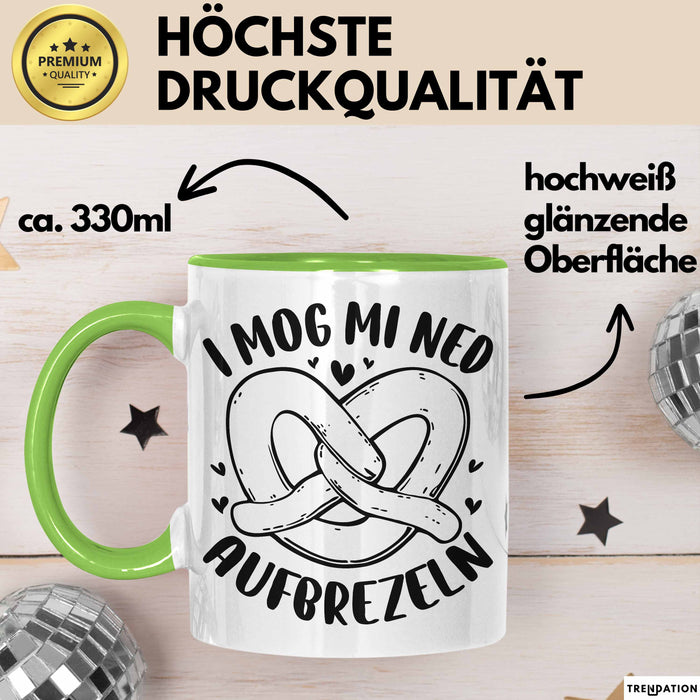 Oktober Tasse Geschenk I Mog Mi Ned Aufbrezeln Geschenkidee Becher Grün Trendation
