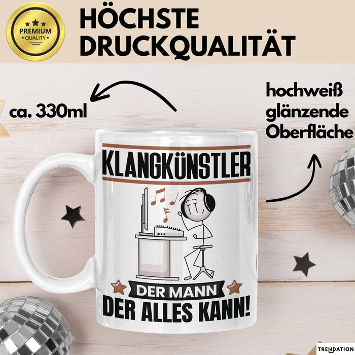 Klangkünstler Tasse Geschenk für Klangkünstler Der Mann Der Alles Kann Geschenkidee zum Geburtstag Weiß Trendation