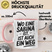Sabina Tasse Geschenk Wo Eine Sabina Ist Ist Auch Ein Weg Geschenkidee Becher mit Name Rosa Trendation