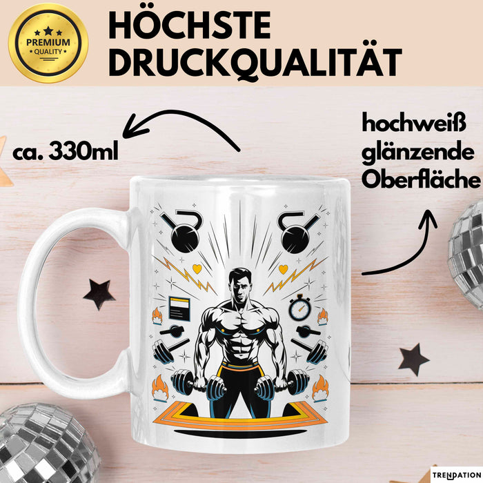 Fitnesstrainer Tasse Geschenk Lustige Geschenkidee Spruch Für Fitness Motivatoren Weiß Trendation