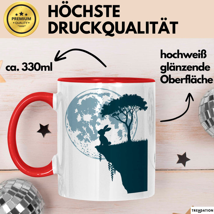 Kaninchen Hase Tierliebhaber Tasse Geschenk Lustige Geschenkidee Spruch Rot Trendation