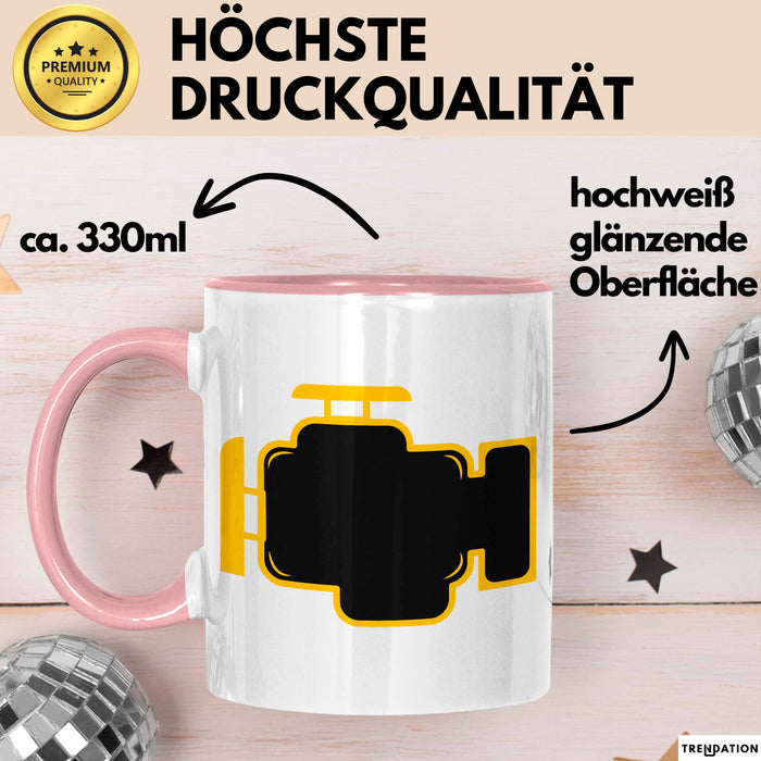 Motorkontrollleuchte Tasse Geschenk Lustige Geschenkidee Rosa Trendation