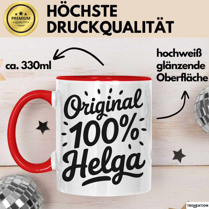 Helga Tasse Geschenk Original 100% Helga Geschenkidee Geburtstag Rot Trendation