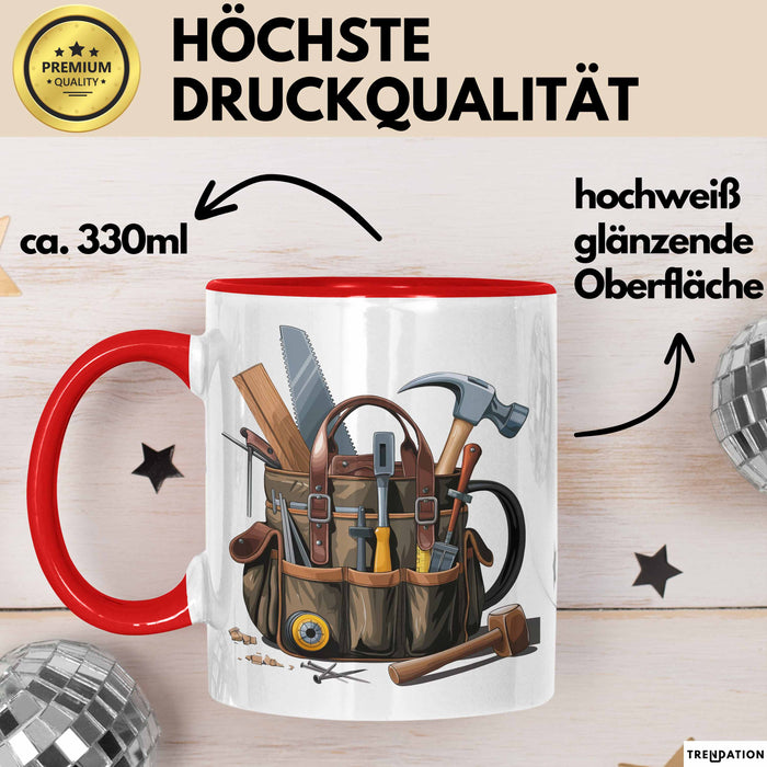 Zimmerer Tasse Geschenkidee für Schreiner Lustiger Spruch Rot Trendation