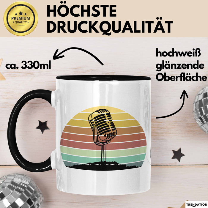 Sänger Tasse Geschenk Podcast Mikrophon Geschenkidee Mikrofon Becher Trendation