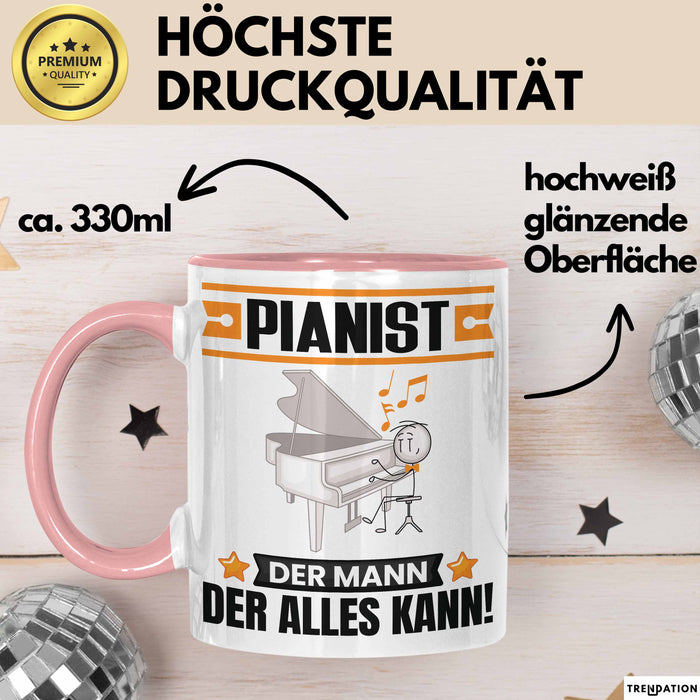 Pianist Tasse Geschenk für Pianist Der Mann Der Alles Kann Geschenkidee zum Geburtstag Rosa Trendation