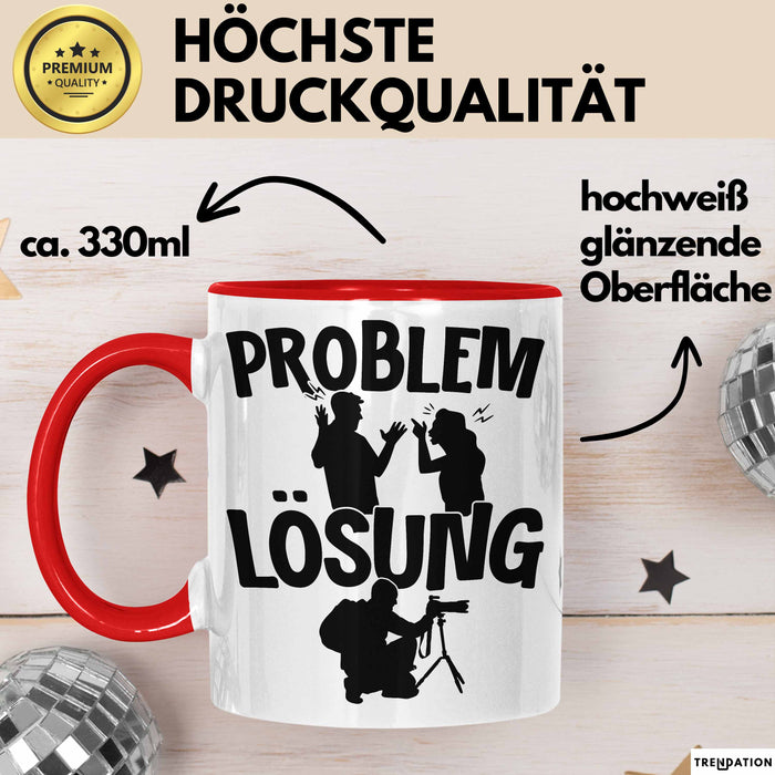 Fotograf Tasse Geschenk für Fotograf Männer Geschenkidee Problem und Lösung Fotografieren Rot Trendation