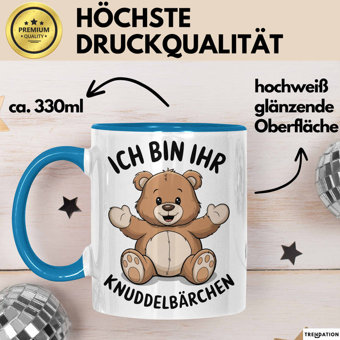 Teddybär Valentinstag Tasse Geschenk Kuscheliger kleiner Bär Blau Trendation