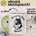 Katzenliebhaber Tasse Geschenk Spricht mit Katzen Katzenfan Grün Trendation