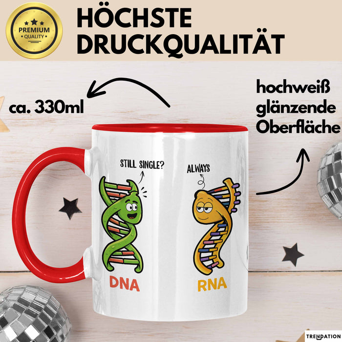 Naturwissenschaft Biologie Lehrer Biologe Tasse Geschenk Lustige Geschenkidee Spruch Immer Noch Single Rot Trendation