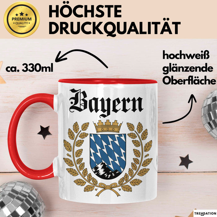 Deutschland München Bayern Bayerisch Tasse Geschenk Lustige Geschenkidee Spruch Rot Trendation