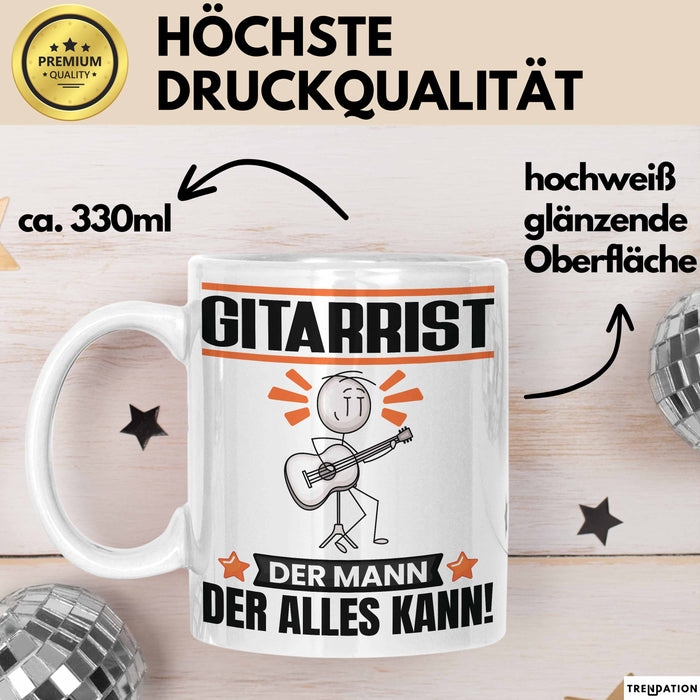 Gitarrist Tasse Geschenk für Gitarrist Der Mann Der Alles Kann Geschenkidee zum Geburtstag Weiß Trendation