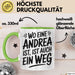 Andrea Tasse Geschenk Wo Eine Andrea Ist Ist Auch Ein Weg Geschenkidee Becher mit Name Grün Trendation