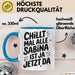 Sabina Tasse Geschenk Chillt Mal Alle Sabina Ist Ja Jetzt Da Geschenkidee Becher mit Name Blau Trendation