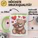 Teddybär Tierliebhaber Tasse Geschenk Lustige Geschenkidee Spruch Romantisches Herz Grün Trendation