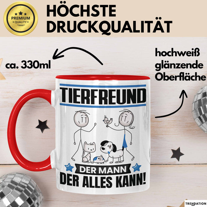 Tierfreund Tasse Geschenk für Tierfreund Der Mann Der Alles Kann Geschenkidee zum Geburtstag Rot Trendation
