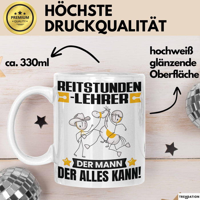 Reitstundenlehrer Tasse Geschenk für Reitstundenlehrer Der Mann Der Alles Kann Geschenkidee zum Geburtstag Weiß Trendation