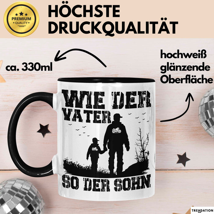 Vater Sohn Tasse Geschenk Lustige Geschenkidee Spruch Motorrad-Fahrer Trendation