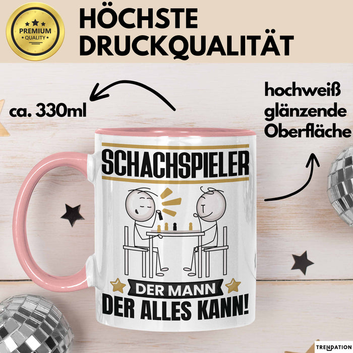 Schachspieler Tasse Geschenk für Schachspieler Der Mann Der Alles Kann Geschenkidee zum Geburtstag Rosa Trendation