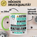 Rätselfan Geschenk Tasse Lustiger Spruch Erheben Sie Sich Der Rätselfan Betritt den Raum Grün Trendation