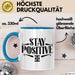 Mathematiklehrer Unterricht Tasse Geschenk Lustige Geschenkidee Spruch Bleib Positiv Blau Trendation