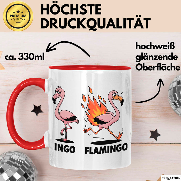 Flamingo In Flammen Tasse Geschenk Lustige Geschenkidee Spruch Rot Trendation