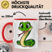 Reptil Schlange Tier Tasse Geschenk Lustige Geschenkidee Spruch Rot Trendation