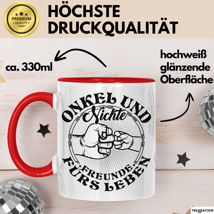 Onkel Und Nichte Geschenke Partner Tasse Faust Geschenkidee für Nichte Onkel von Nichte Rot Trendation