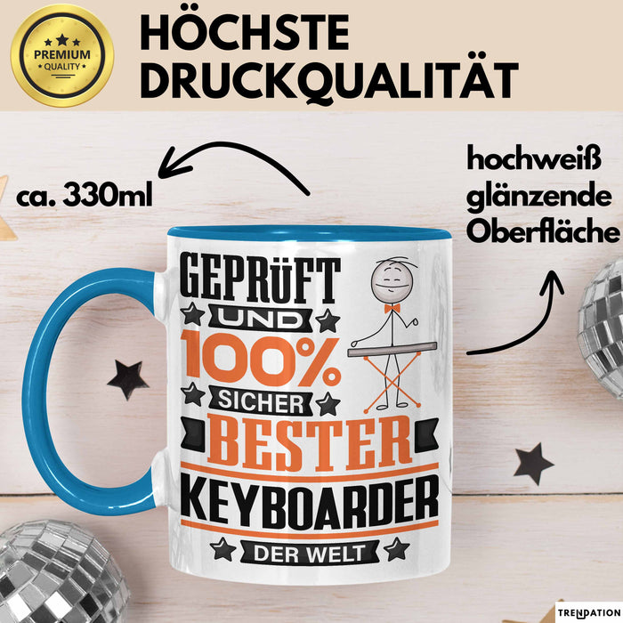 Keyboarder Geschenk Lustiger Spruch für Keyboarder Geschenkidee Bester Keyboarder Der Welt Blau Trendation