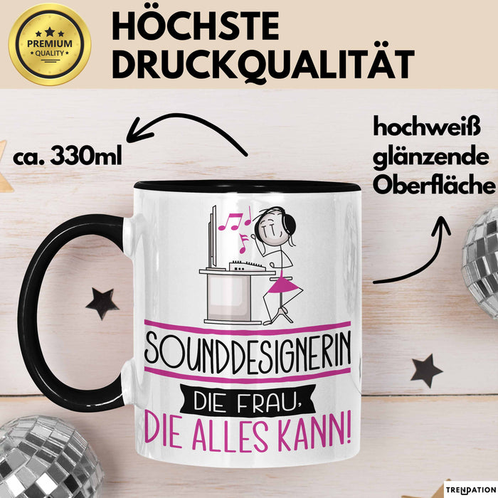 Sounddesignerin Geschenk Tasse Becher Die Frau Die Allen Kann Geschenkidee für eine Sounddesignerin Lustig Trendation