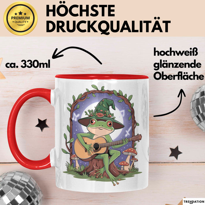 Frosch Tier Spielt Banjo Tasse Geschenk Lustige Geschenkidee Spruch Rot Trendation