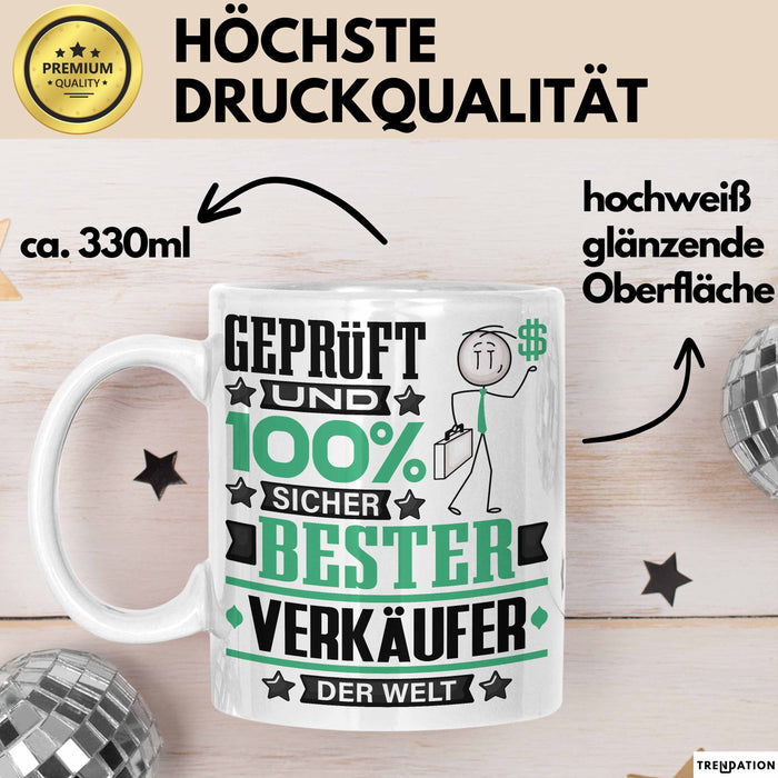 Verkäufer Geschenk Lustiger Spruch für Verkäufer Geschenkidee Bester Verkäufer Der Welt Weiß Trendation