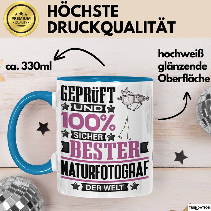 Naturfotograf Geschenk Lustiger Spruch für Naturfotograf Geschenkidee Bester Naturfotograf Der Welt Blau Trendation