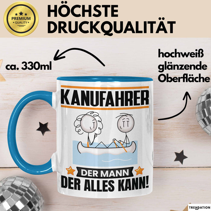 Kanufahrer Tasse Geschenk für Kanufahrer Der Mann Der Alles Kann Geschenkidee zum Geburtstag Blau Trendation