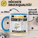 Country-Fan Tasse Geschenk für Country-Fan Geburtstag Lustiger Spruch Kaffee-Becher Was Ist Deine Superkraft Blau Trendation