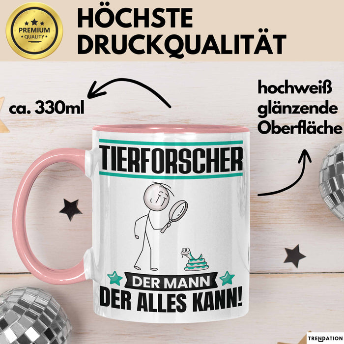 Tierforscher Tasse Geschenk für Tierforscher Der Mann Der Alles Kann Geschenkidee zum Geburtstag Rosa Trendation