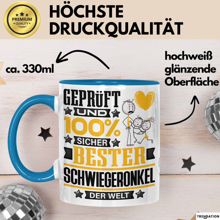Schwiegeronkel Geschenk Lustiger Spruch für Schwiegeronkel Geschenkidee Bester Schwiegeronkel Der Welt Blau Trendation
