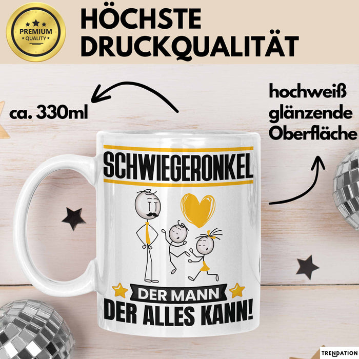 Schwiegeronkel Tasse Geschenk für Schwiegeronkel Der Mann Der Alles Kann Geschenkidee zum Geburtstag Weiß Trendation